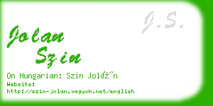 jolan szin business card